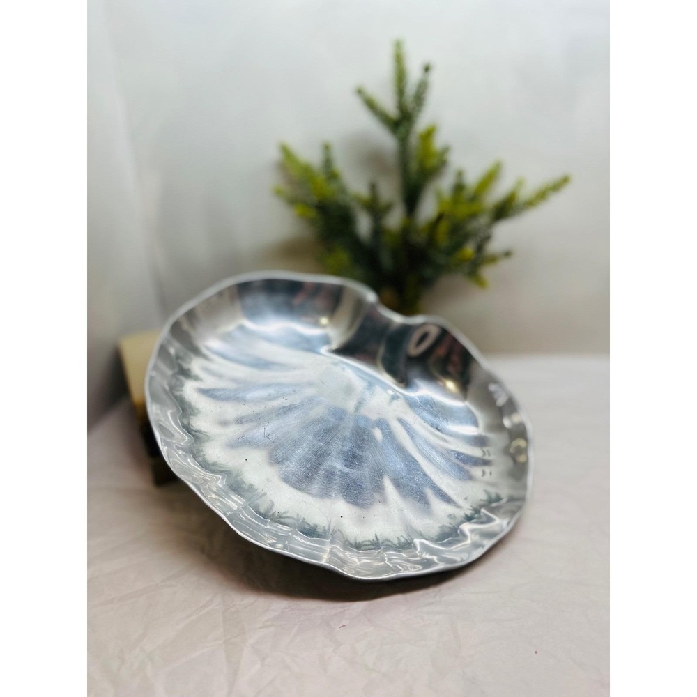 Vintage Wilton Armetale Shell Series Pewter Serving Tray 10.5x9x2
